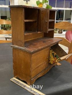 Antique Salesman Sample Hoosier Kitchen Cabinet Cupboard Hutch Oakwood Dollhouse