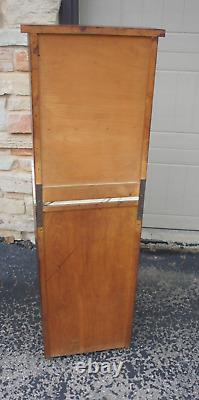 Antique Salesman Sample Youth Country Wood HOOSIER Cabinet Beveled Glass MARBLE