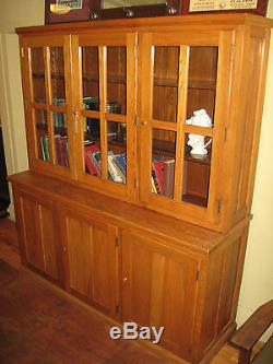 Antique School/China Cabinet Kitchen Pantry Cupboard E H Sheldon Co 1930's