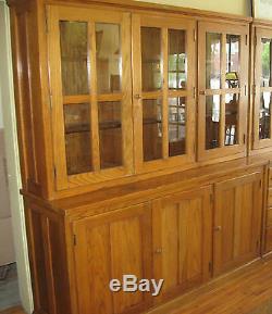 Antique School/China Cabinet Kitchen Pantry Cupboard E H Sheldon Co 1930's