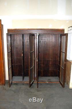 Antique Schoolhouse Oak Cabinet, Built-In, Architectural Salvage, Bead Board