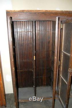 Antique Schoolhouse Oak Cabinet, Built-In, Architectural Salvage, Bead Board