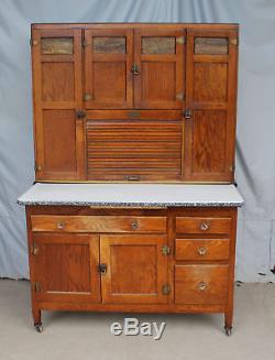 Antique Sellers Oak Kitchen Cabinet Hoosier Style 48 inches width