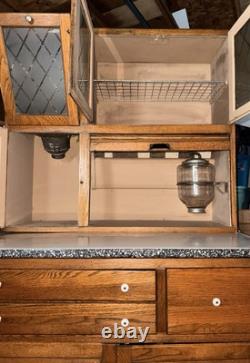 Antique Sellers Pie Safe Hoosier Cabinet Original Parts Included See Pics VGC