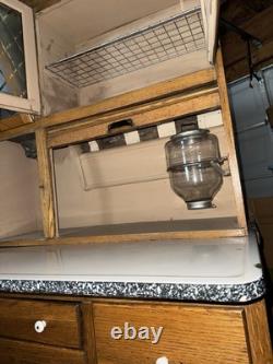 Antique Sellers Pie Safe Hoosier Cabinet Original Parts Included See Pics VGC