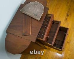 Antique Sewing Table Stand Cabinet Flip Top Side hk
