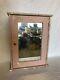 Antique Shabby Pink Wood Wall Medicine Cabinet Vintage Mirror Chic Old 1132-24b