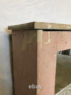 Antique Shabby Pink Wood Wall Medicine Cabinet Vintage Mirror Chic Old 1132-24B