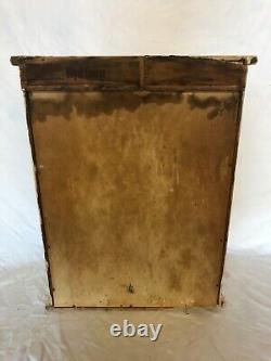 Antique Shabby Pink Wood Wall Medicine Cabinet Vintage Mirror Chic Old 1132-24B