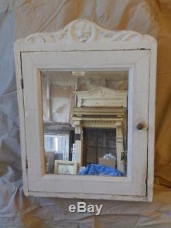 Antique Shabby White Medicine Cabinet Cupboard Decorative Chic Figural 3679-14