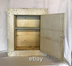 Antique Shabby White Mirror Medicine Cabinet Glass Knob VTG Chic Old 1291-24B