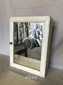 Antique Shabby Wood Mirror Medicine Wall Cabinet Glass Knob VTG Old Chic 611-23B