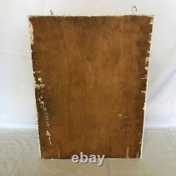 Antique Shabby Wood Mirror Medicine Wall Cabinet Glass Knob VTG Old Chic 611-23B