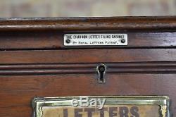 Antique Shannon Limited London Two Drawers Filing Cabinet Vintage Oak Storage