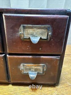 Antique Shaw Walker Four Drawer Dovetailed Cabinet Library Index Card