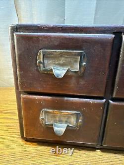 Antique Shaw Walker Four Drawer Dovetailed Cabinet Library Index Card