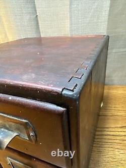 Antique Shaw Walker Four Drawer Dovetailed Cabinet Library Index Card