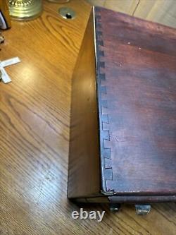 Antique Shaw Walker Four Drawer Dovetailed Cabinet Library Index Card