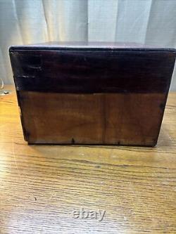 Antique Shaw Walker Four Drawer Dovetailed Cabinet Library Index Card