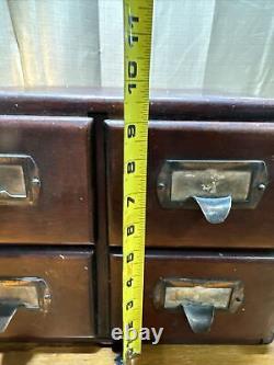 Antique Shaw Walker Four Drawer Dovetailed Cabinet Library Index Card