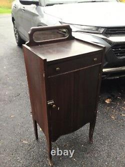 Antique Sheet Music Record Album Storage Cabinet with Beveled Mirror victrola