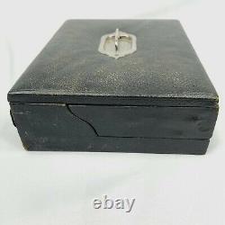 Antique Ship Captain Log Book Leather Folding Document Box Belcher Bridgwater