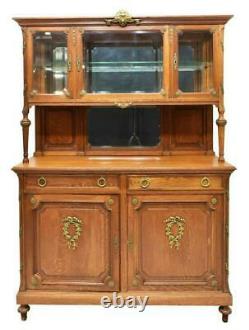 Antique Sideboard, French Oak Display Cabinet, Early 1900s, Beautiful