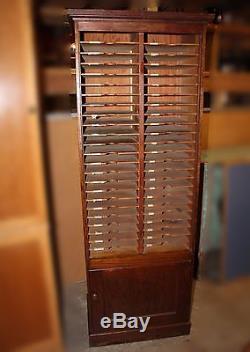 Antique Single Door Oak File Cabinet