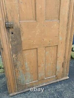 Antique Single Door Painted Cupboard Primitive Storage Pantry Cabinet Farmhouse