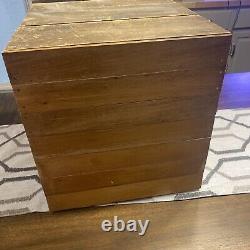 Antique Six 6 Drawer Draw Library Card Catalog File Cabinet Dovetailed