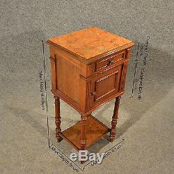 Antique Small Cabinet Side Table Bedside Cupboard Quality French Oak Art Deco