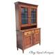 Antique Softwood Pa Country Sheraton Step Back Dutch Cupboard Cabinet 1820 2pc