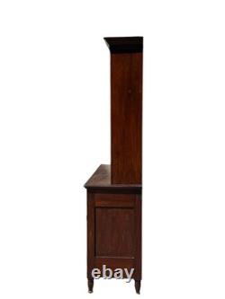 Antique Softwood Pa country sheraton step back dutch cupboard cabinet 1820 2pc