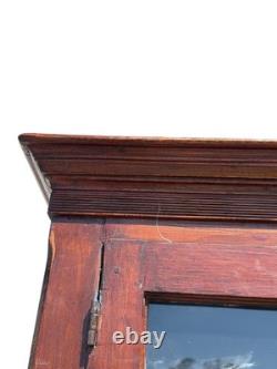 Antique Softwood Pa country sheraton step back dutch cupboard cabinet 1820 2pc