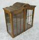 Antique Sold Wood Curio Cabinet Display Case Glass Front 3 Shelf Rare