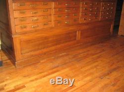 Antique Solid Maple & Birch Paper/Flat File Cabinet 32 Drawers Counter Height