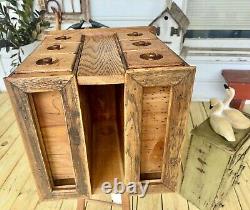 Antique Solid Oak Cabinet Chest 6 Drawer Sewing Apothecary Watchmaker Storage