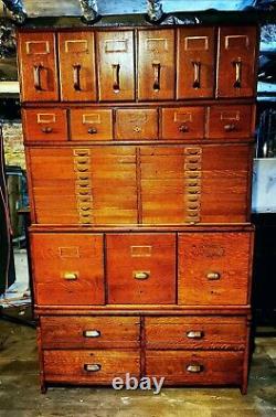 Antique Solid Oak File Cabinet
