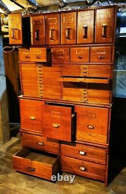 Antique Solid Oak File Cabinet