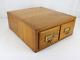 Antique Solid Oak Library Card File Double File Table Top Vtg Globe Wernicke