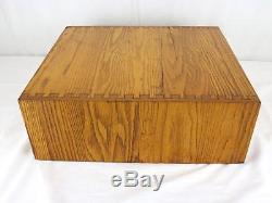 Antique Solid Oak Library Card File Double File Table Top VTG Globe Wernicke