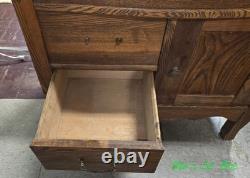 Antique Solid Oak Wash Stand with Towel Rack