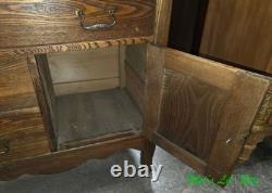Antique Solid Oak Wash Stand with Towel Rack