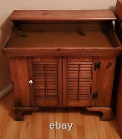 Antique Solid Wood Dry Sink With Storage Cabinet Removable Copper Lining Tray