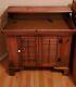 Antique Solid Wood Dry Sink With Storage Cabinet Removable Copper Lining Tray