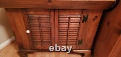 Antique Solid Wood Dry Sink With Storage Cabinet Removable Copper Lining Tray