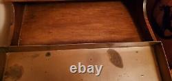 Antique Solid Wood Dry Sink With Storage Cabinet Removable Copper Lining Tray