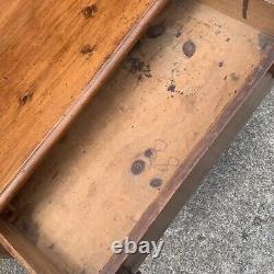 Antique Solid Wood Washstand with Towel Bars Primitive Drawer and Cupboard Latch