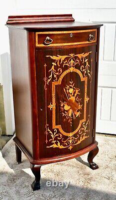 Antique Spectacular Edwardian Style Inlaid Mahogany Music Stand