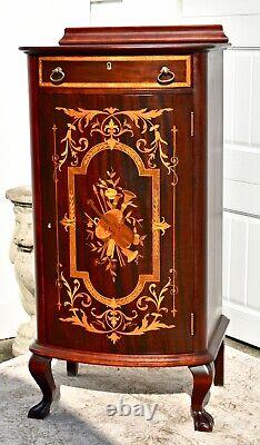 Antique Spectacular Edwardian Style Inlaid Mahogany Music Stand